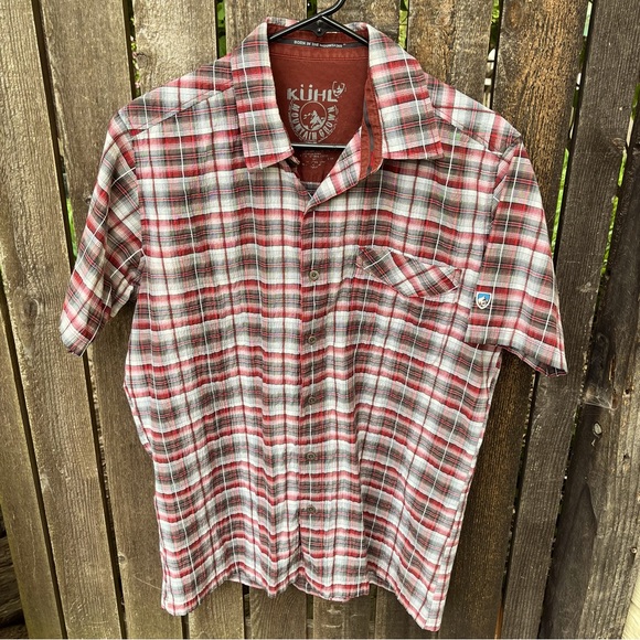 KUHL Men’s Stallion Textured Plaid Short Sleeve Button Down Shirt Sz M - Picture 9 of 12